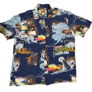Banana Jack Honolulu Mens Alaska Denali Button Up Hawaiian Shirt Size Large
